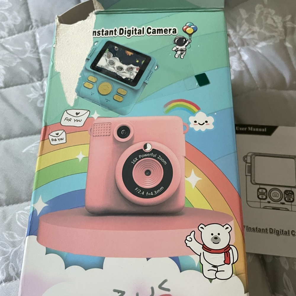 White Instant Digital Camera